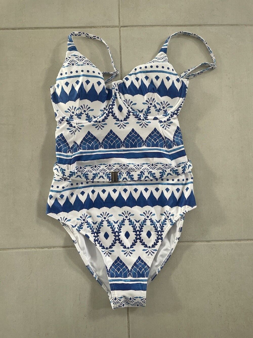 Kenny Flowers Swim  One Piece Swimsuit Belted Espana Swimwear ML Beach Summer